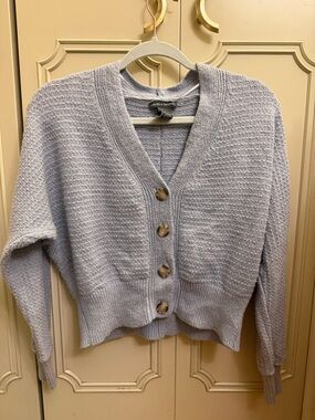 Chelsea & Theodore Light Lavender Button-Front Knit Cardigan